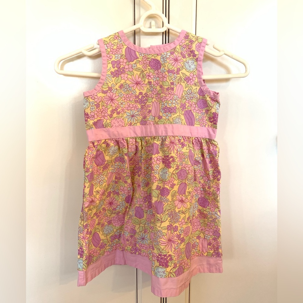 Hanna Andersson girls dress size 90 pink lavender dress.